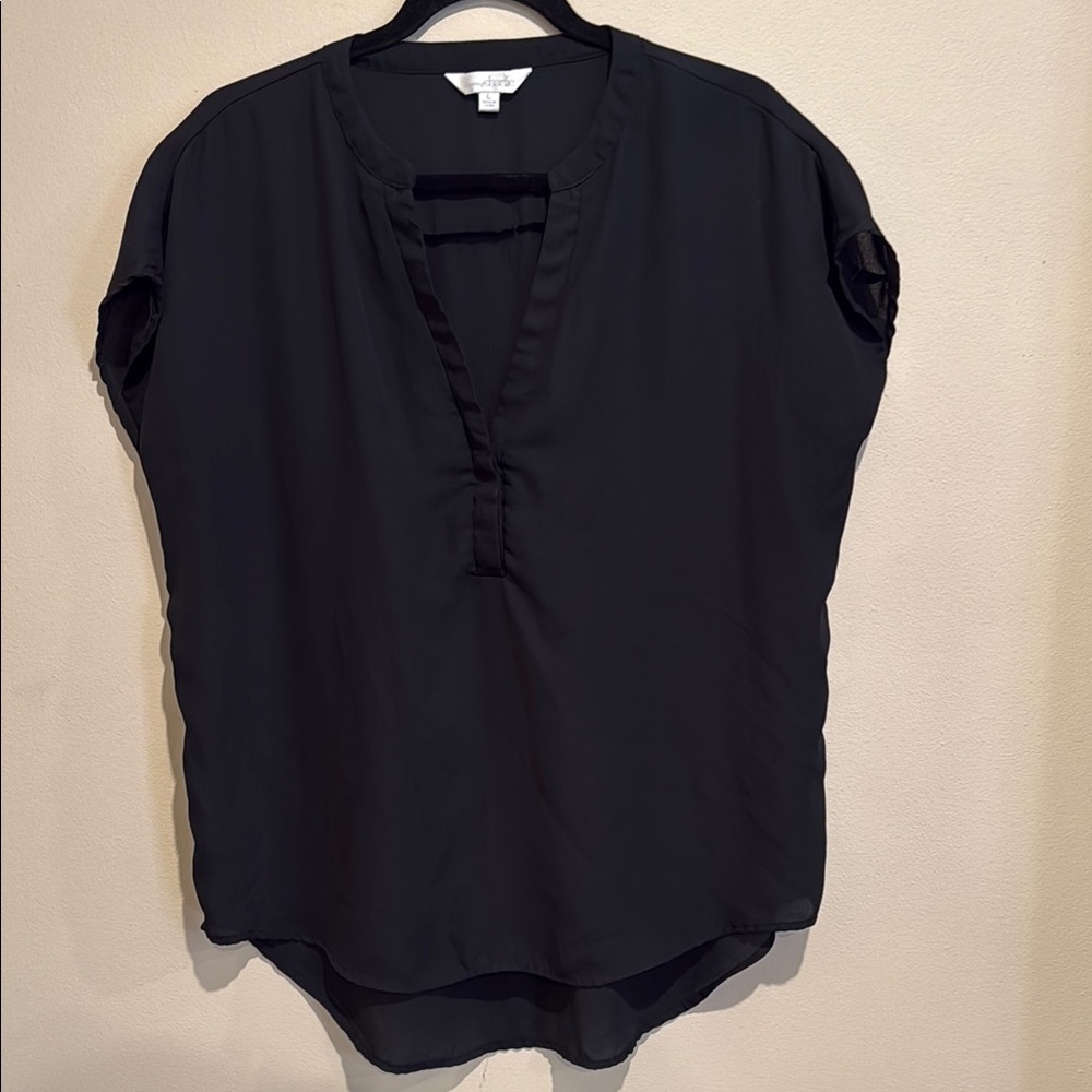 Charming Charlie Elegant Casual Versatile Black Blouse minimalist everyday wear